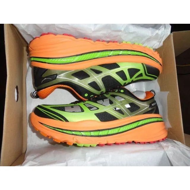 Hoka One One Mens Stinson 3 ATR Shoes 1008326 Bright Green / Persimmon 12.5