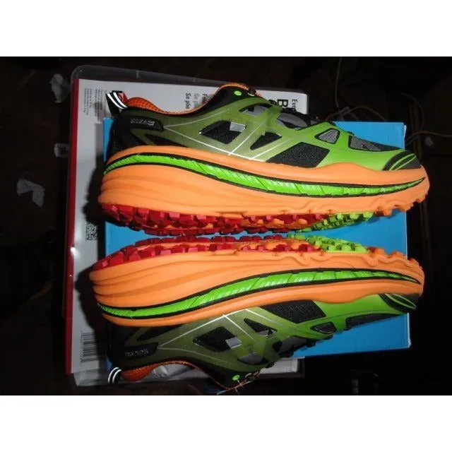 Hoka One One Mens Stinson 3 ATR Shoes 1008326 Bright Green / Persimmon 12.5