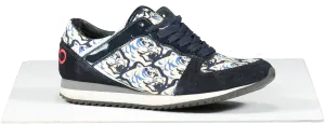 Kenzo Blue Crosta Navy Tiger Print Suede Trainers UK 4 EU 37 👠