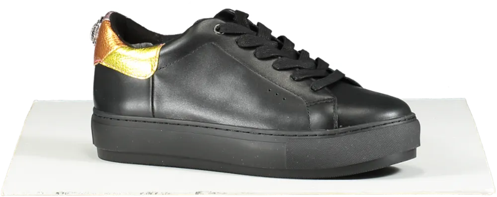 Kurt Geiger Black Laney Eagle Rainbow Detail Trainers BNIB UK 5 EU 38 👠