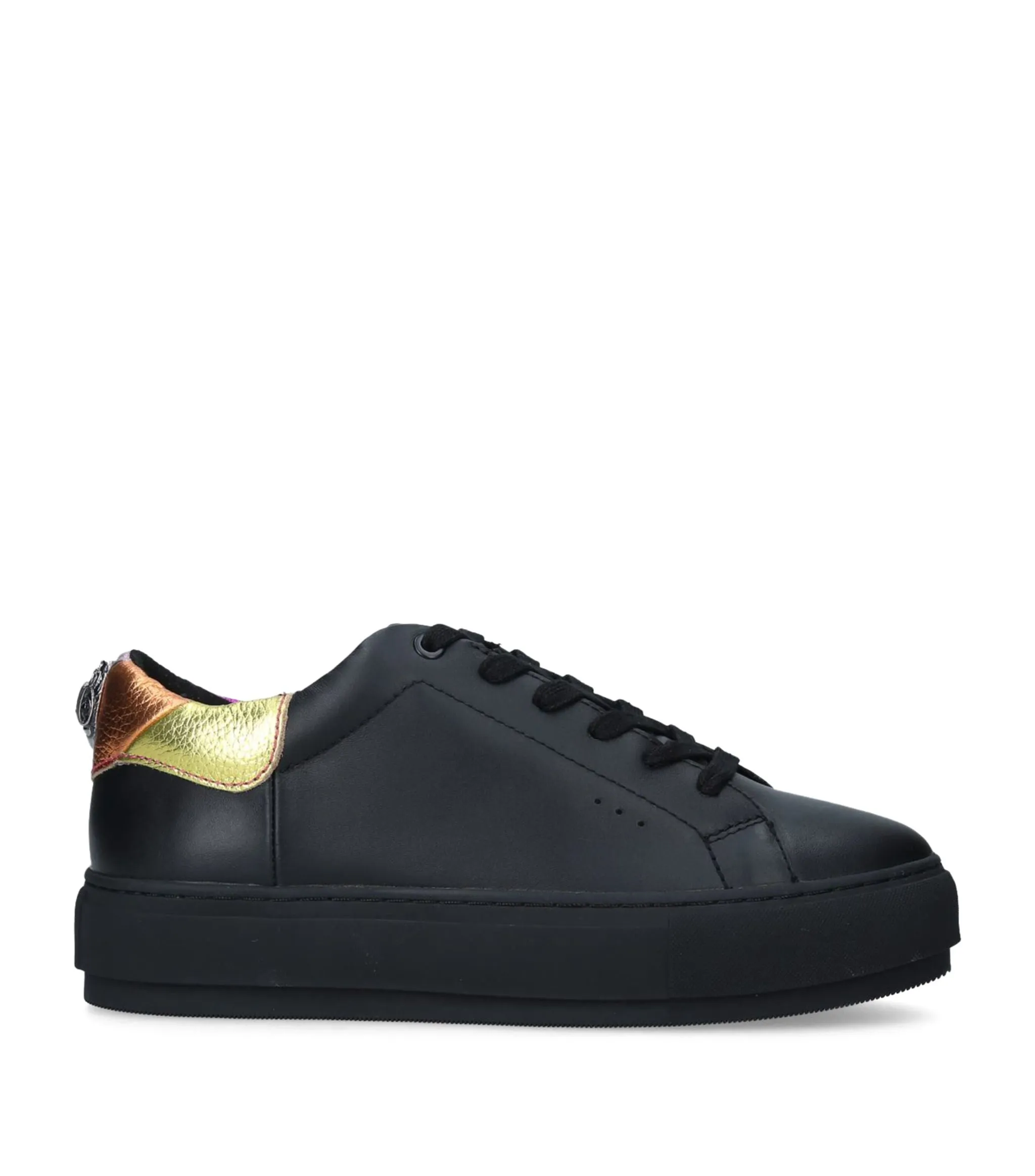 Kurt Geiger Black Laney Eagle Rainbow Detail Trainers BNIB UK 5 EU 38 👠