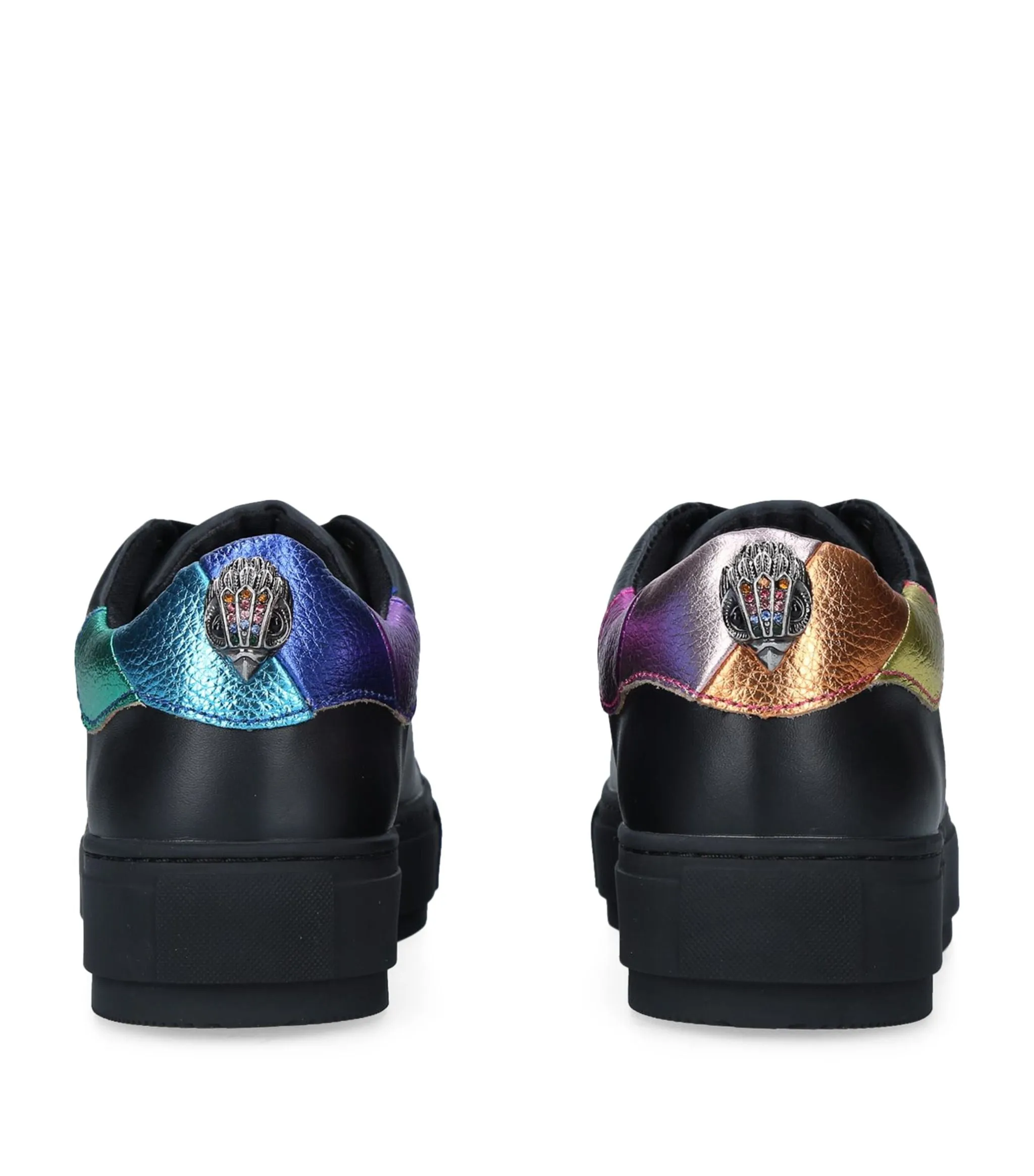 Kurt Geiger Black Laney Eagle Rainbow Detail Trainers BNIB UK 5 EU 38 👠