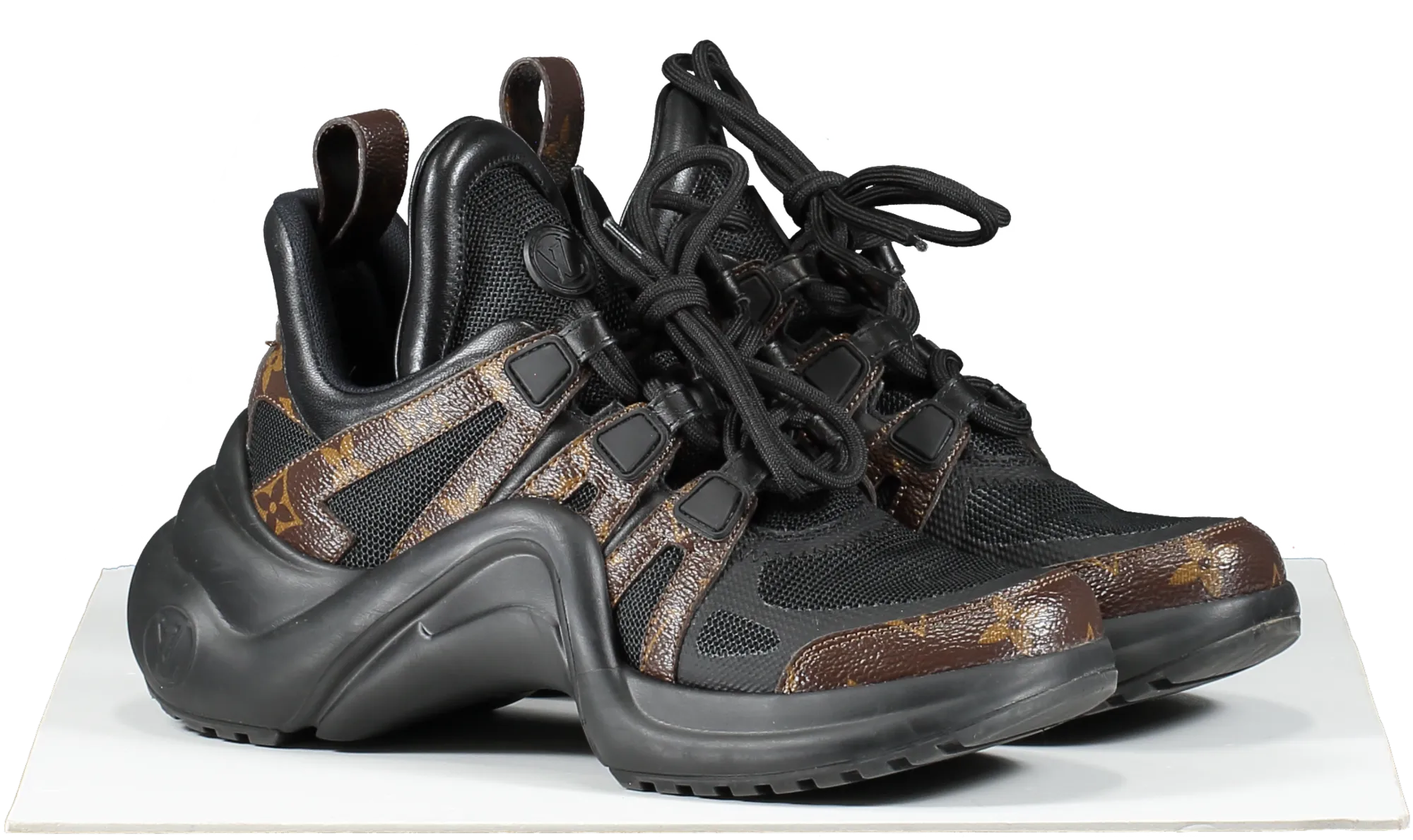 Louis Vuitton Black / Monogram Logo LV Archlight Trainers UK 4 EU 37