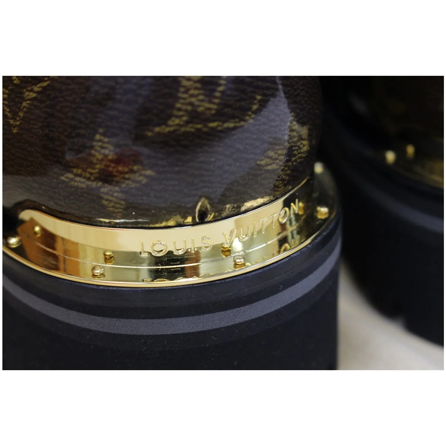 LOUIS VUITTON Outland Monogram Glaze Canvas Ankle Boot Size 9