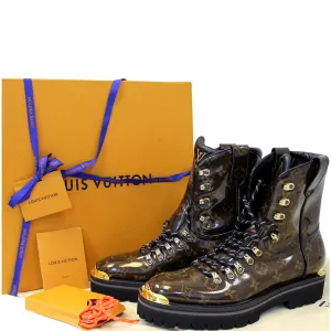 LOUIS VUITTON Outland Monogram Glaze Canvas Ankle Boot Size 9