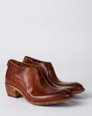 low ankle boot with side zip - brown ruf