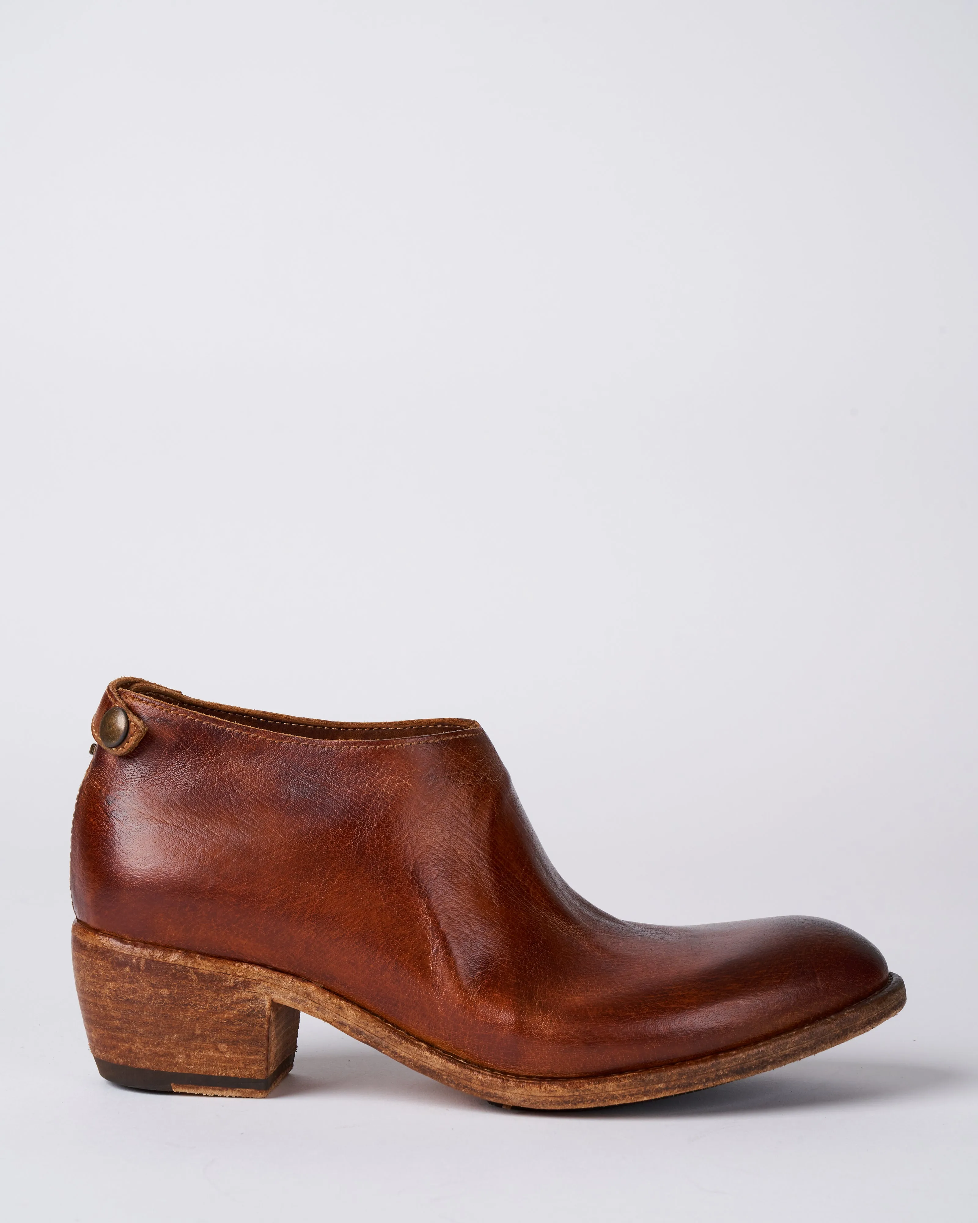 low ankle boot with side zip - brown ruf