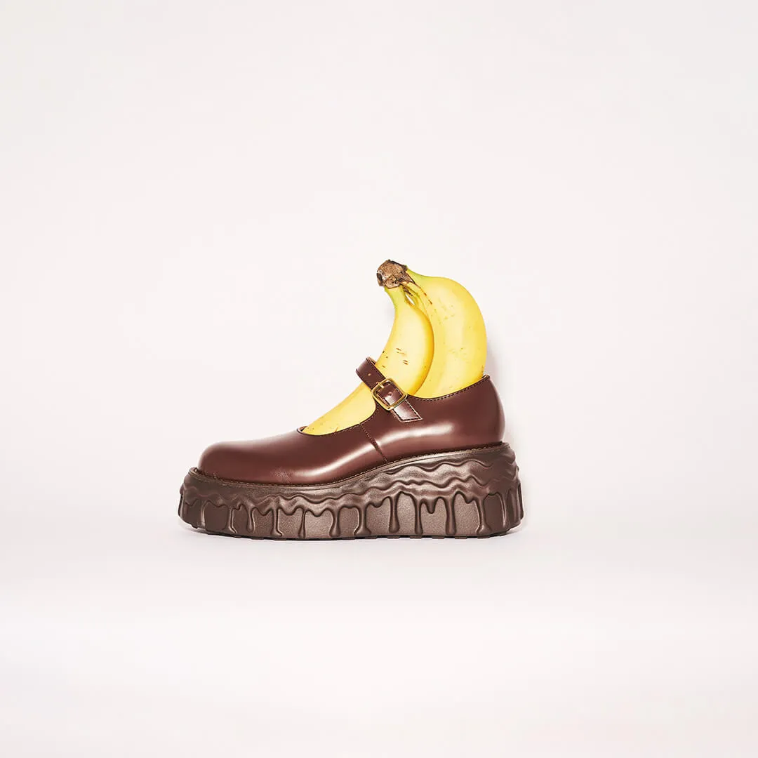 Melting Chocolate Leather Mary Jane (Brown)【Japan Jewelry】