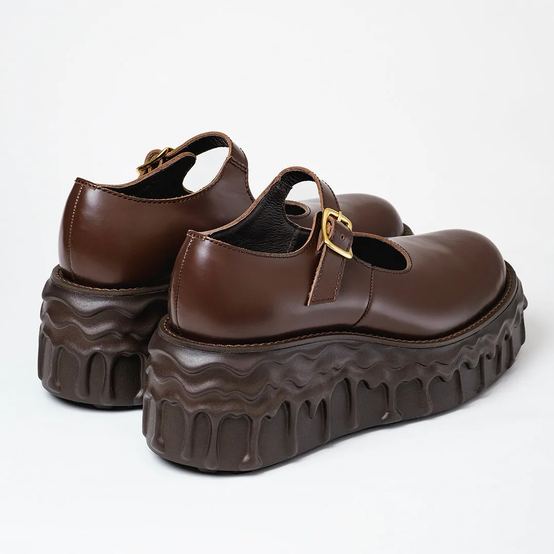 Melting Chocolate Leather Mary Jane (Brown)【Japan Jewelry】