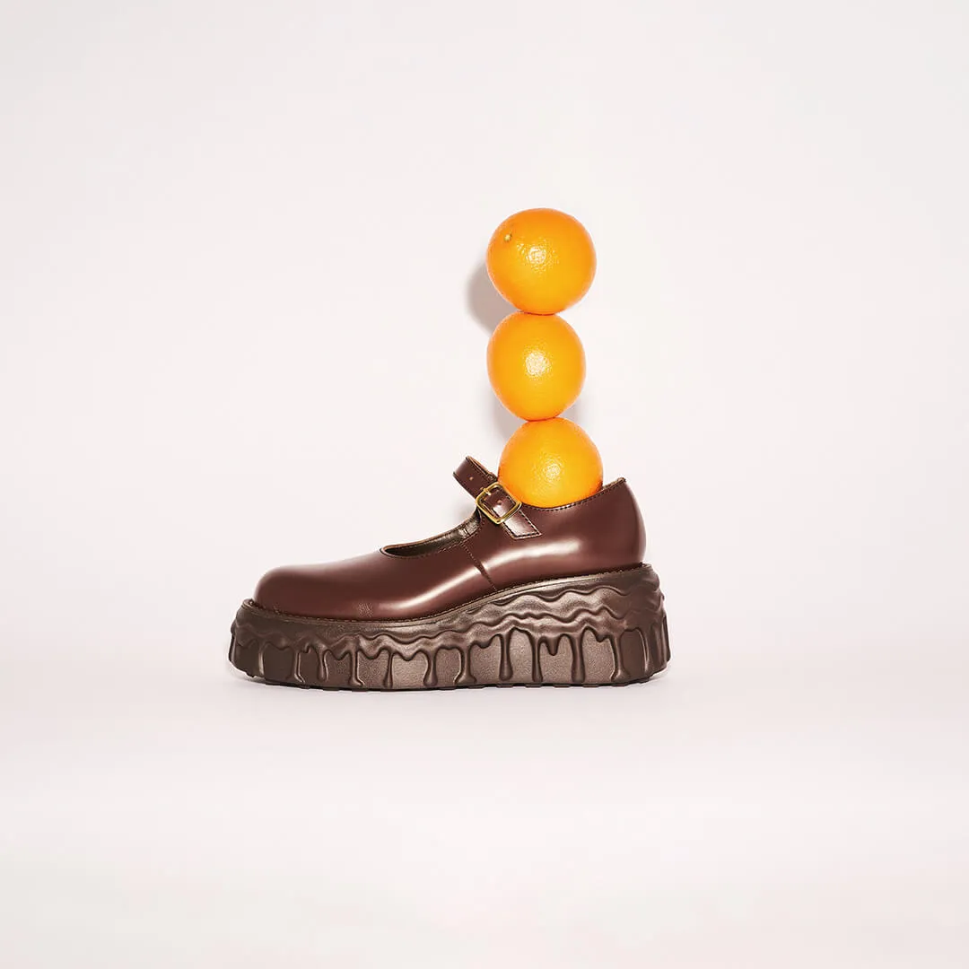 Melting Chocolate Leather Mary Jane (Brown)【Japan Jewelry】