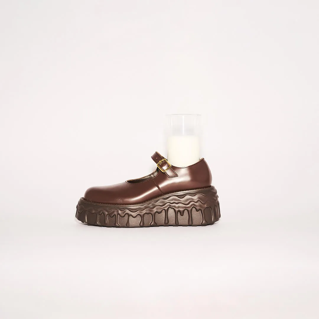 Melting Chocolate Leather Mary Jane (Brown)【Japan Jewelry】