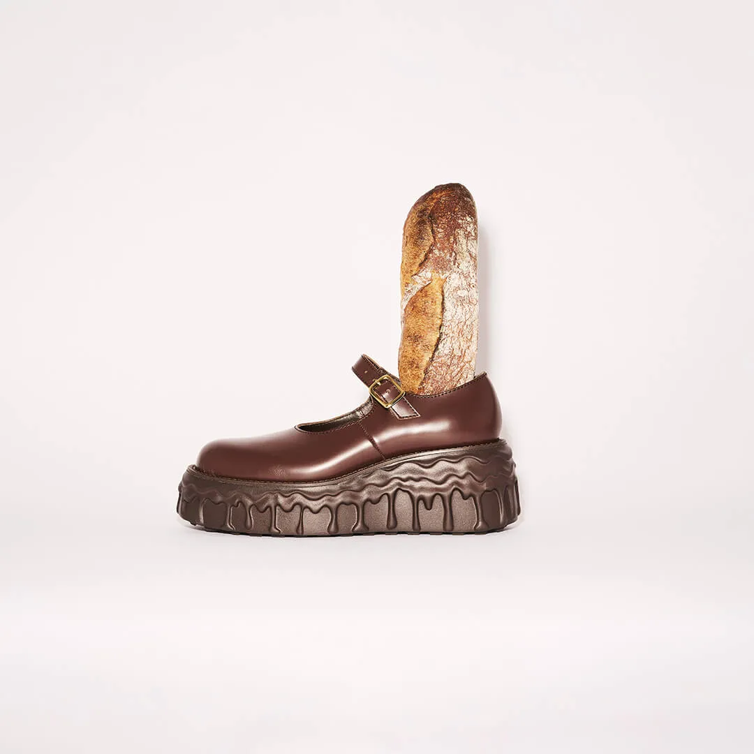 Melting Chocolate Leather Mary Jane (Brown)【Japan Jewelry】