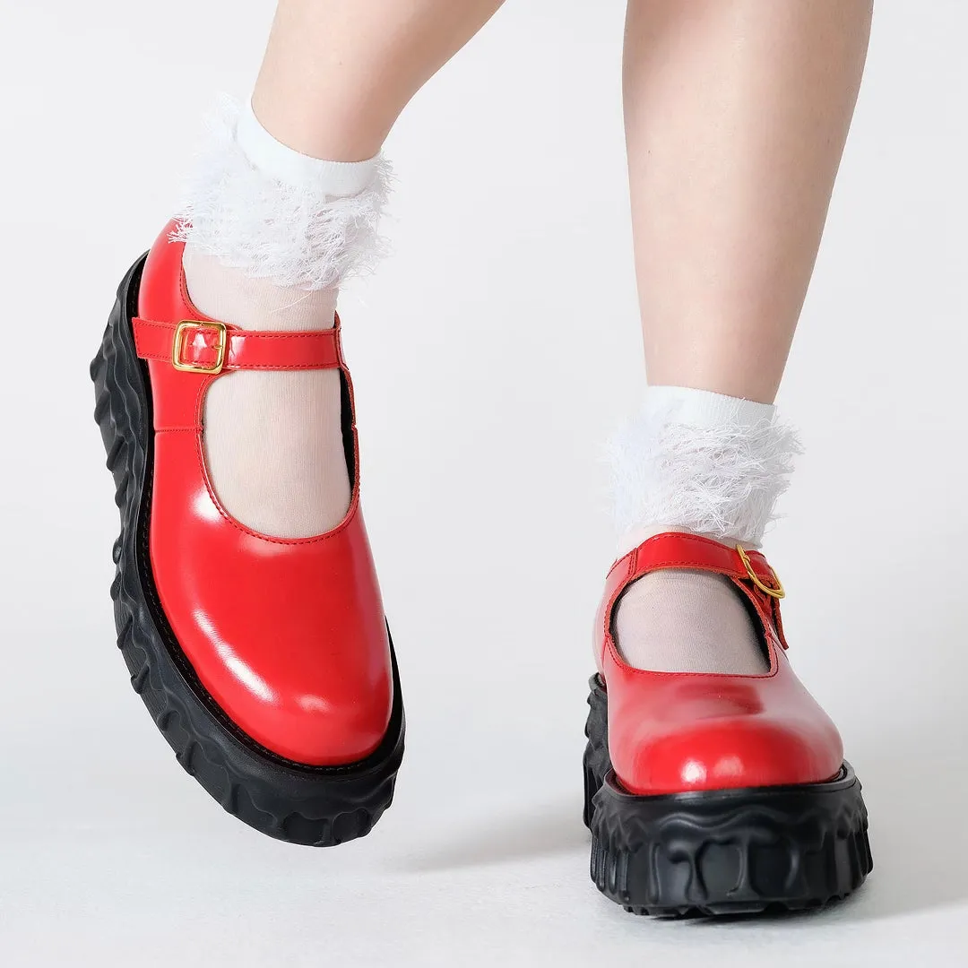 Melting Chocolate Leather Mary Jane (Red)【Japan Jewelry】