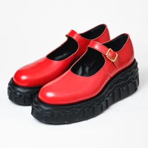 Melting Chocolate Leather Mary Jane (Red)【Japan Jewelry】