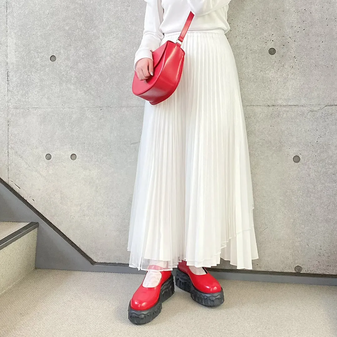 Melting Chocolate Leather Mary Jane (Red)【Japan Jewelry】