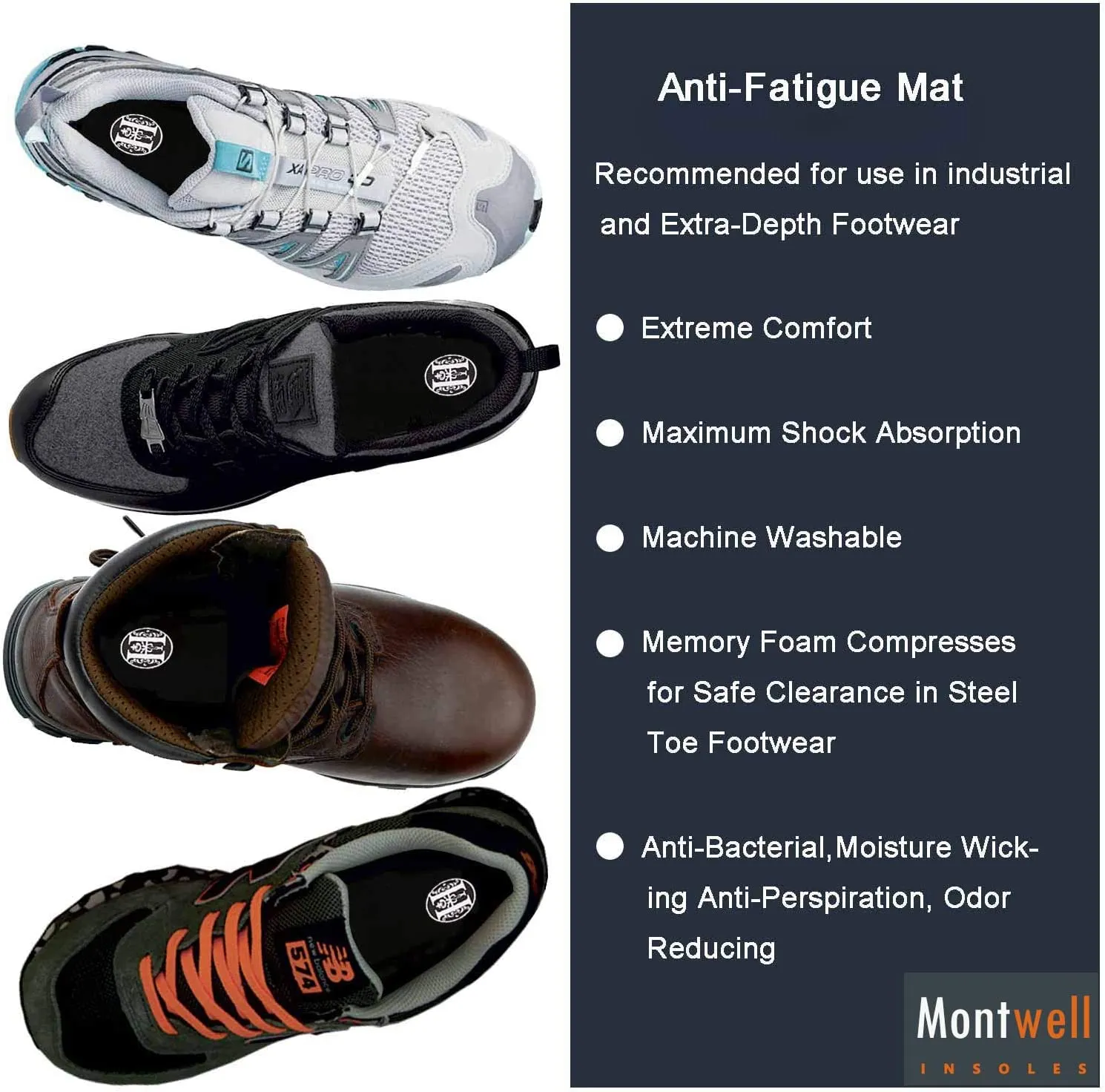Memory Foam Orthotic Shoe Inserts Relieve Heel Pain Anti-Fatigue Shoe Insoles