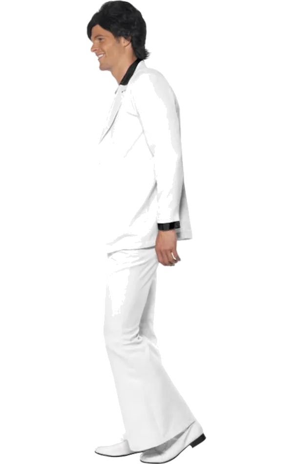 Mens 1970s White Disco Suit Costume