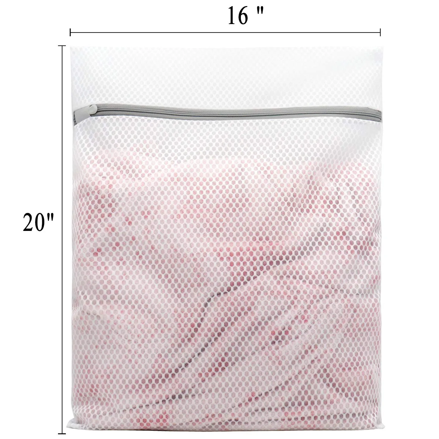 Muchfun 3Pcs Durable Honeycomb Mesh Laundry Bags for Delicates 16 x 20 Inches (3 Large)
