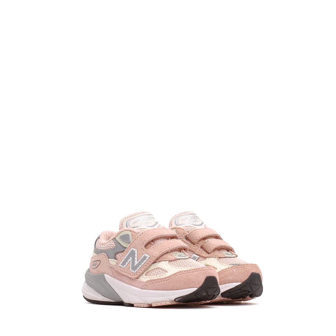 New Balance Infant 990v6 Wide Hook and Loop Pink Haze IV990PK6-WIDE