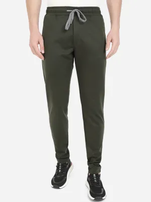 Olive Green Solid Regular Fit Track Pant | JadeBlue