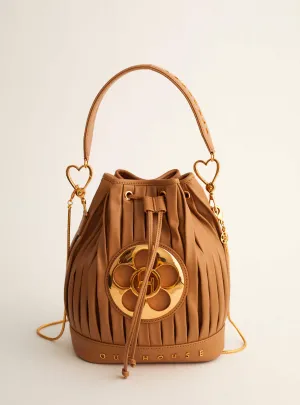 Outhouse   I   Oh Poppi East Village Bucket Bag in Beige Vegan Leather Accessories OHBG21BB041