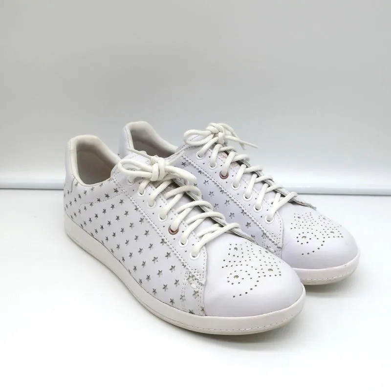 Paul Smith Rabbit Low Top Sneakers White Stars-Punched Leather Size 38
