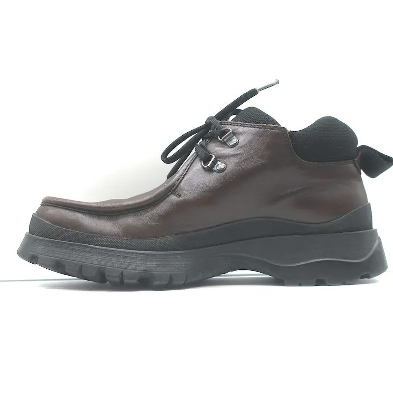 Prada Tyrolean Brixxen Lace-Up Hiking Boots Dark Brown Leather Size 7.5