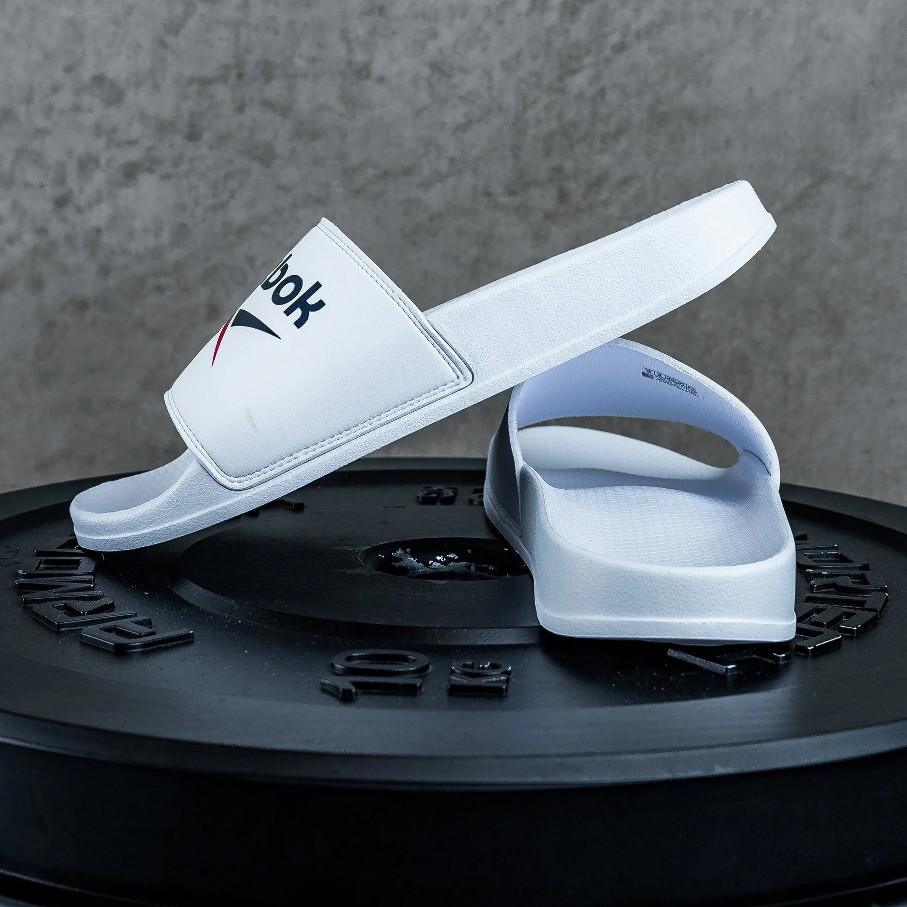 REEBOK - Fulgere Slides - Men's - WHITE/VECTOR NAVY/VECTOR RED
