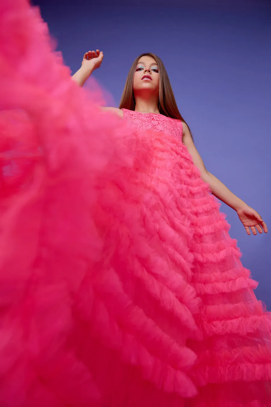 Rihana dress in neon pink