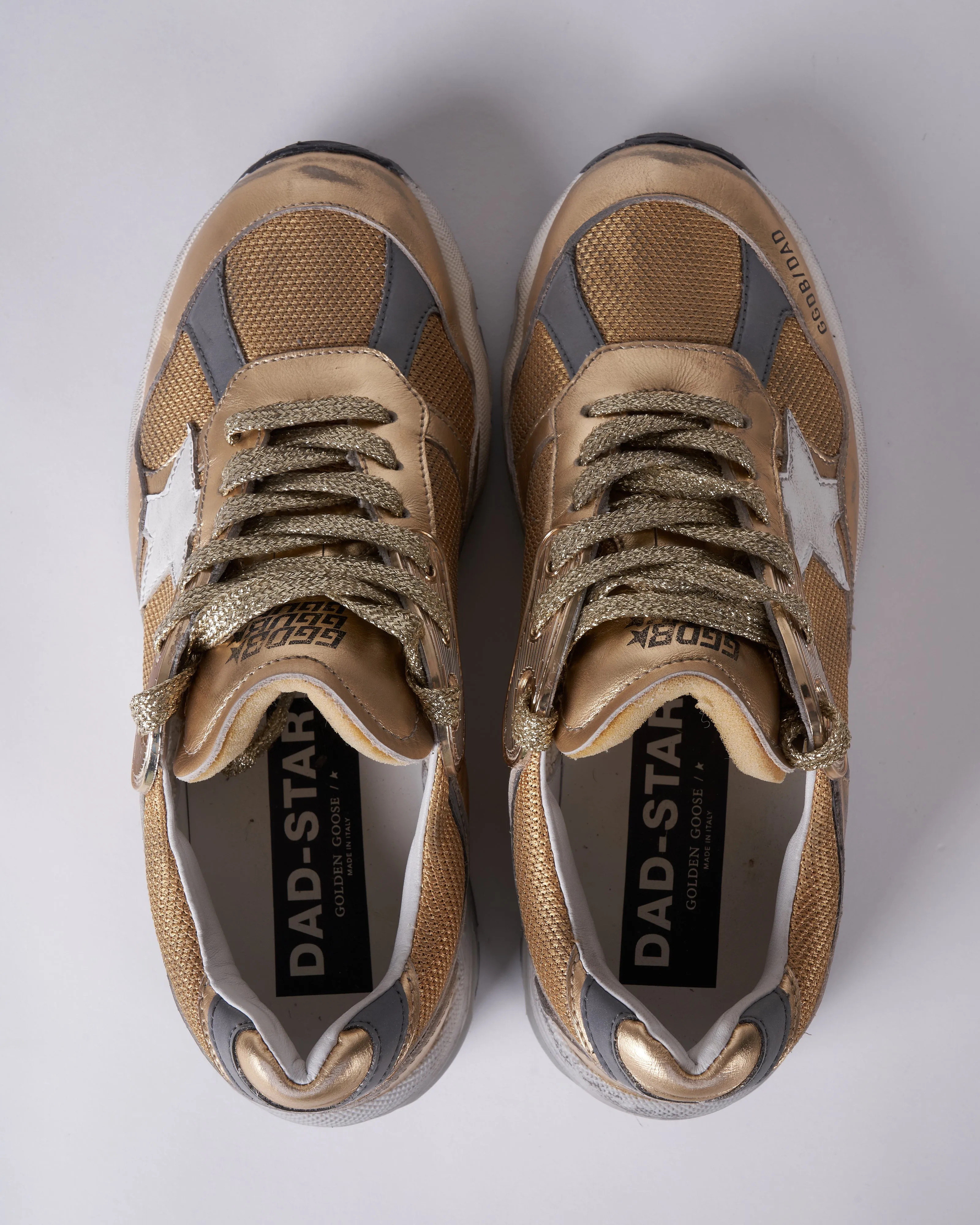 running dad sneaker - gold/white