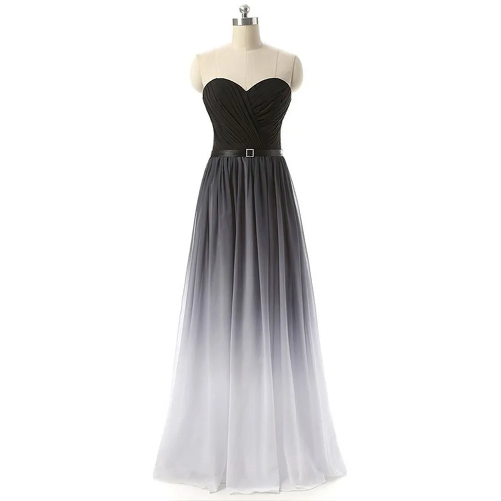 sd-hk Women Evening Maxi Dress Ombre Sleeveless Prom Gowns