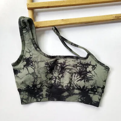 Seamless Fitness Suit | High Waist Tie-dye Bra & Shorts Set | Stretchy Gymwear for Women