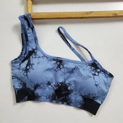 Seamless Fitness Suit | High Waist Tie-dye Bra & Shorts Set | Stretchy Gymwear for Women