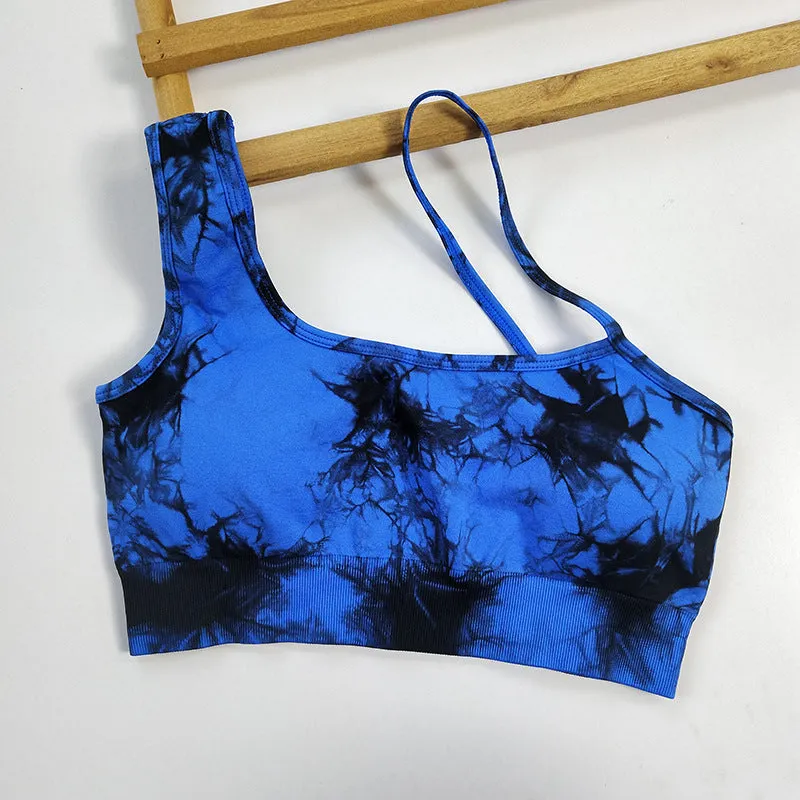 Seamless Fitness Suit | High Waist Tie-dye Bra & Shorts Set | Stretchy Gymwear for Women