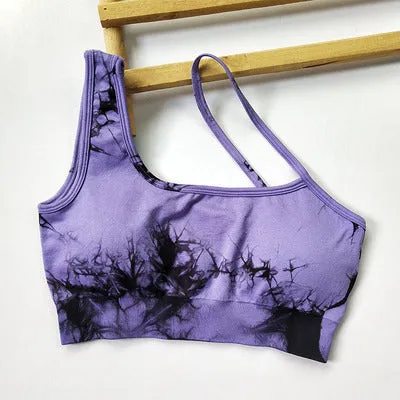 Seamless Fitness Suit | High Waist Tie-dye Bra & Shorts Set | Stretchy Gymwear for Women