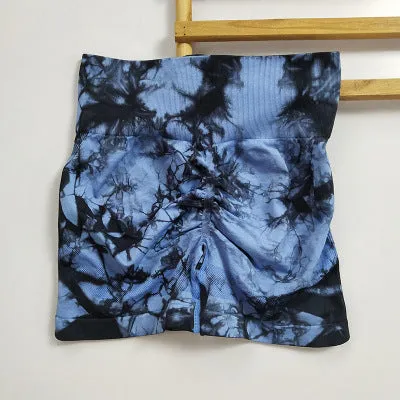 Seamless Fitness Suit | High Waist Tie-dye Bra & Shorts Set | Stretchy Gymwear for Women