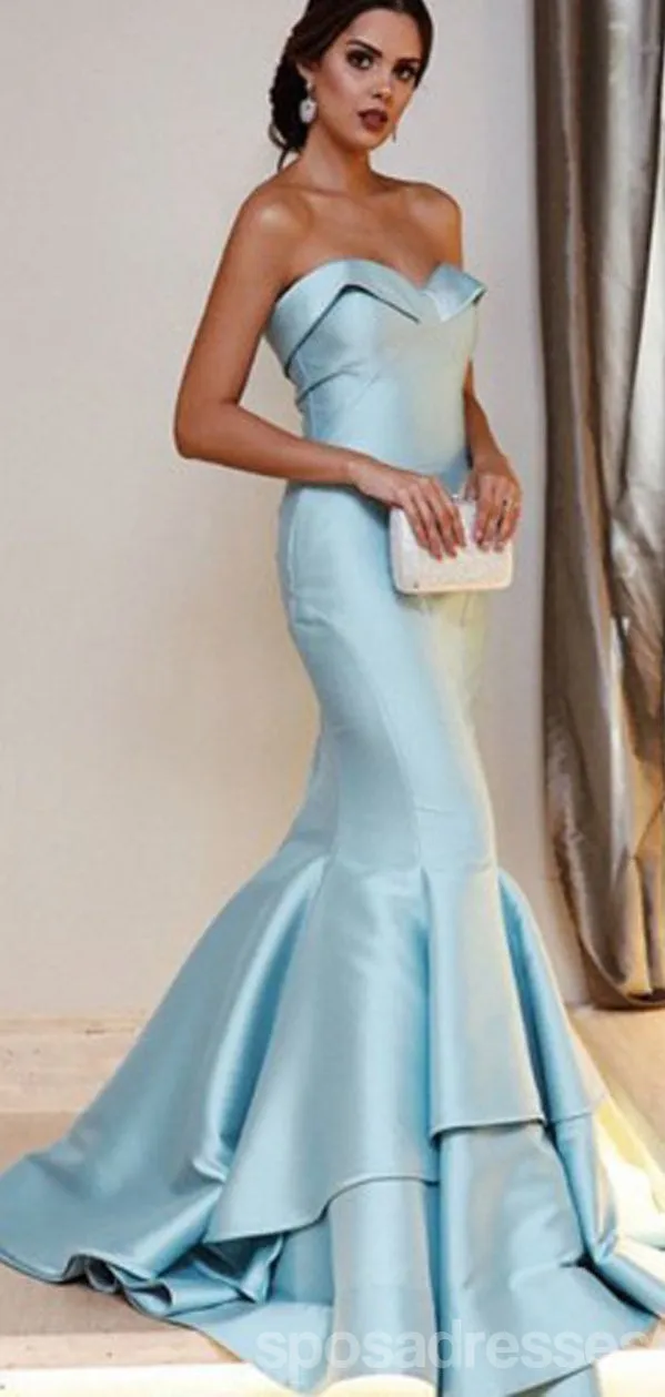Sexy Blue Mermaid Sweetheart Long Party Prom Dresses, Cheap Dance Dresses,12544