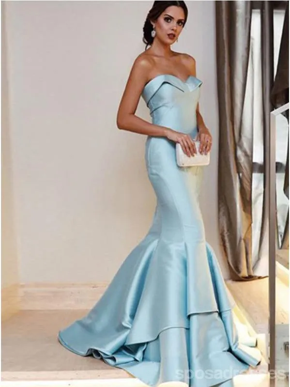 Sexy Blue Mermaid Sweetheart Long Party Prom Dresses, Cheap Dance Dresses,12544