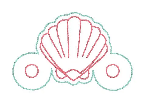 Shell Charm machine embroidery design (3 versions included) DIGITAL DOWNLOAD