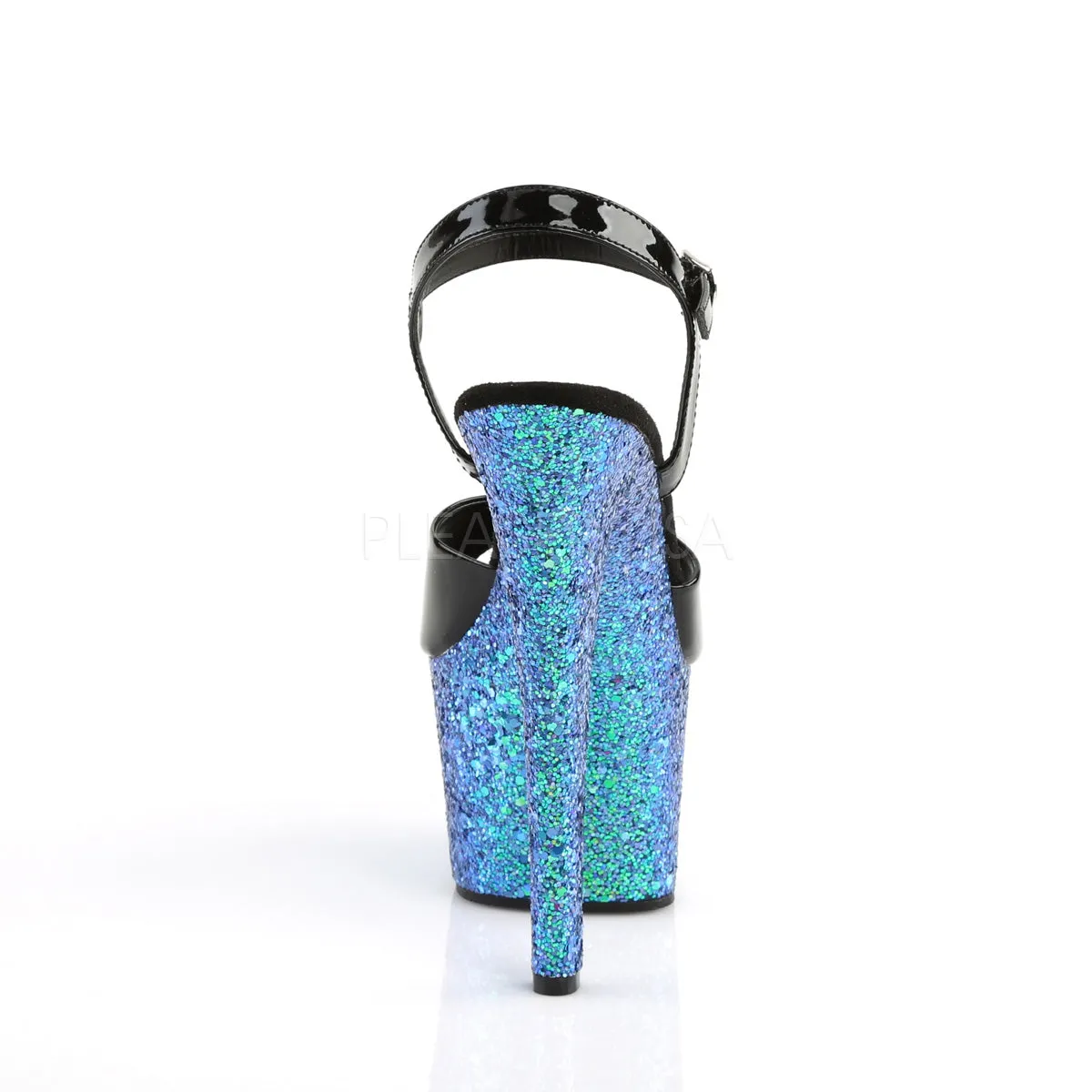 SKY-309LG  Black Patent/Blue Multi Glitter