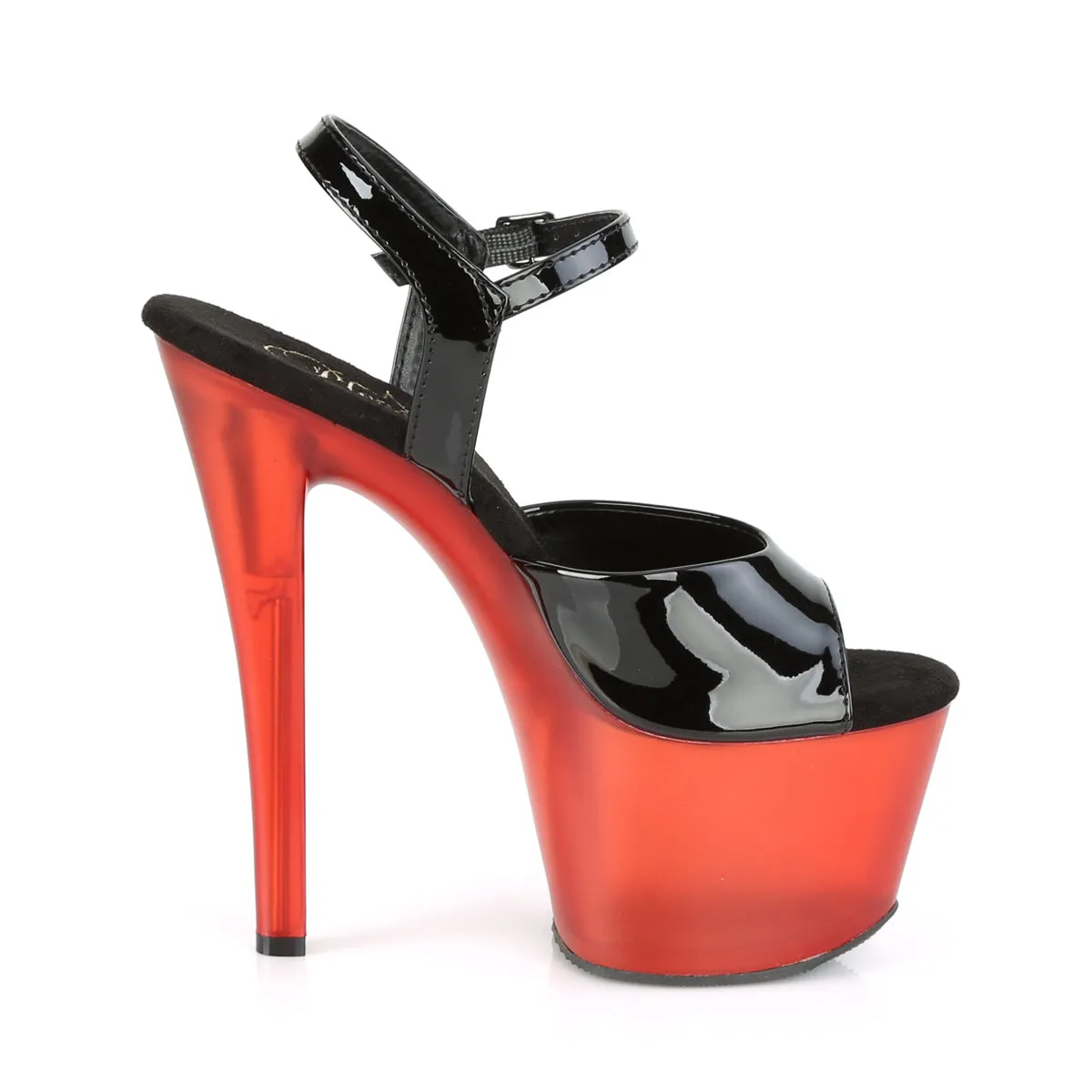 SKY-309T  Black Patent/Frosted Red