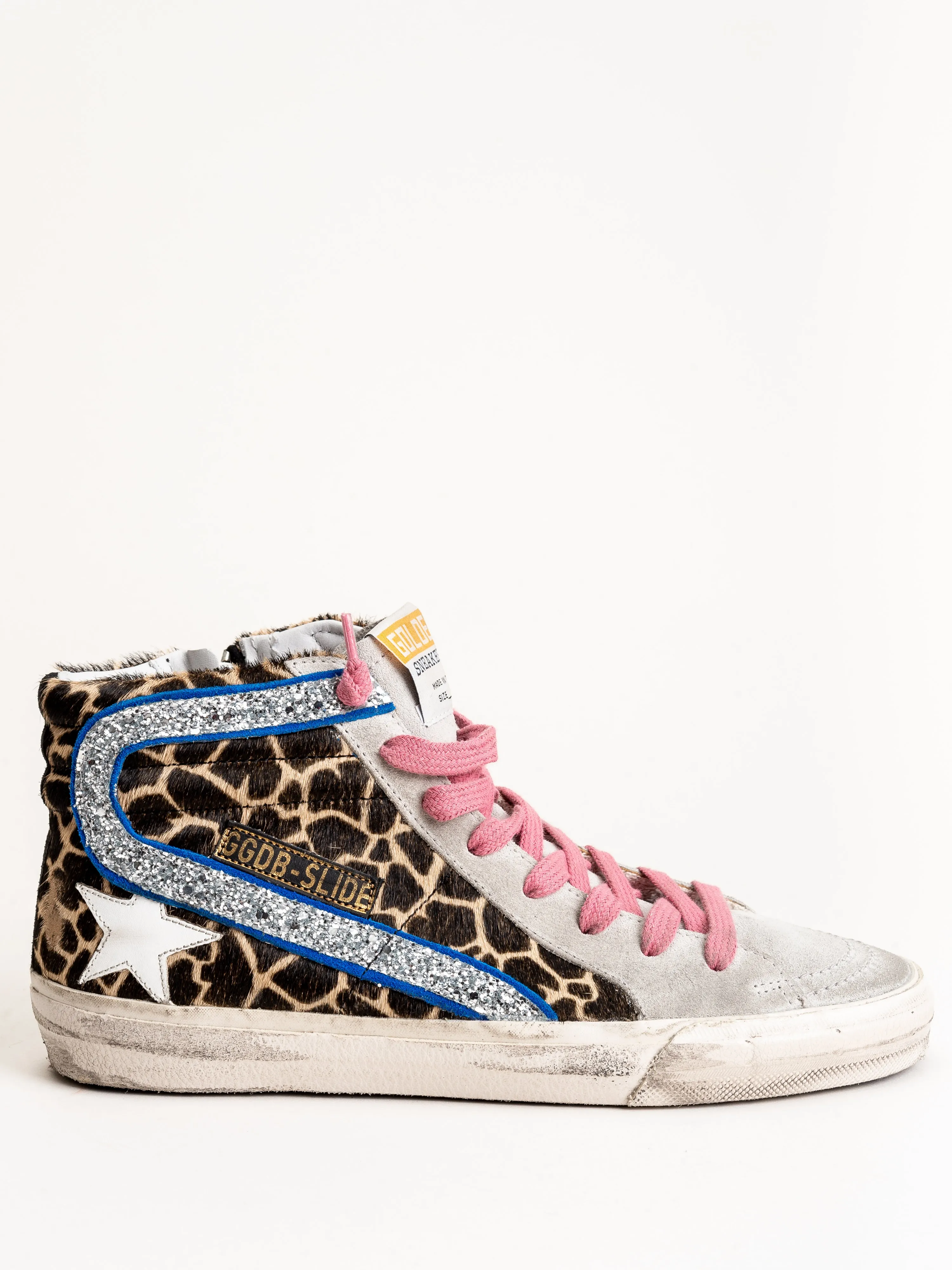 slide sneaker - animalier-silver