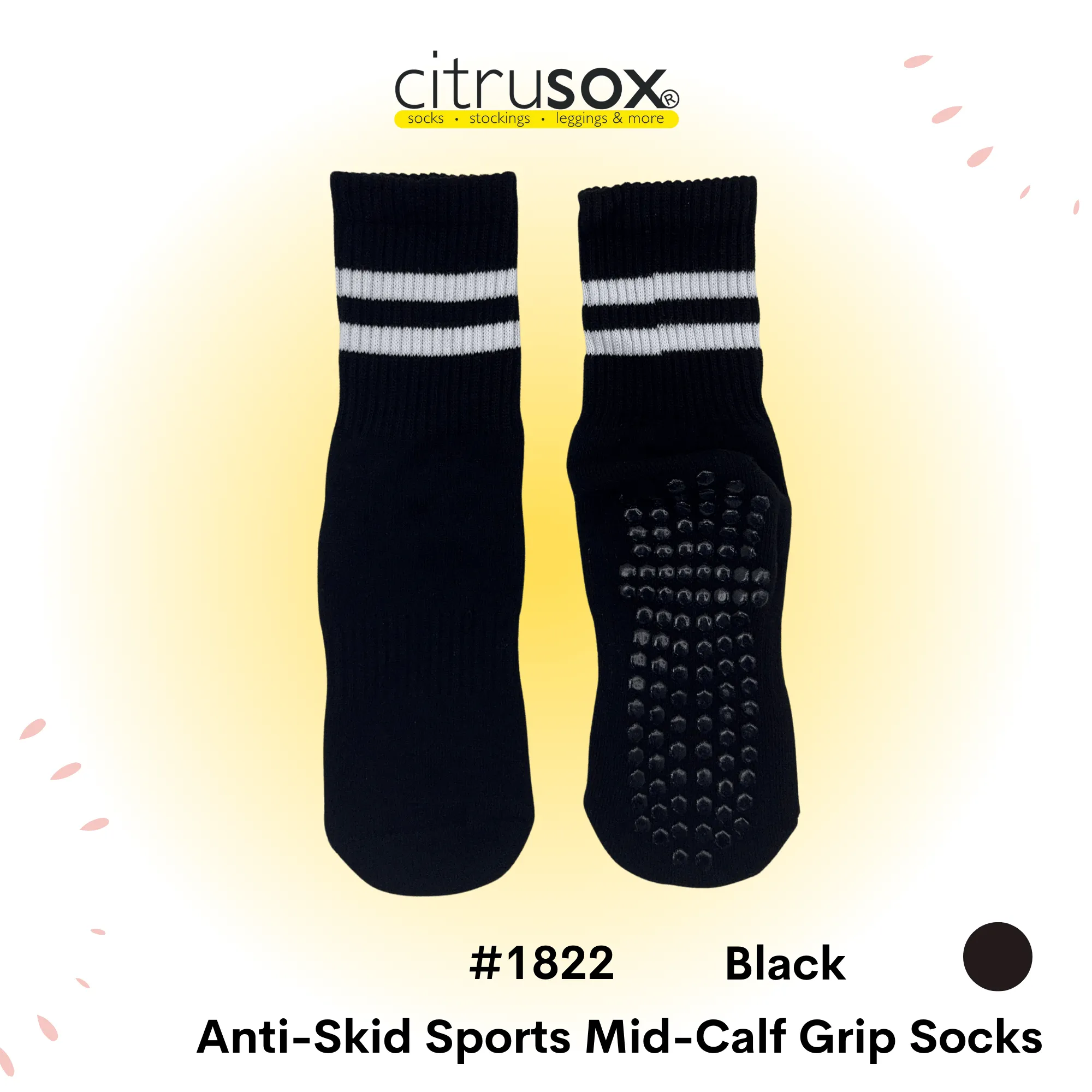 Sports Cushioned Mid-Calf Grip Socks