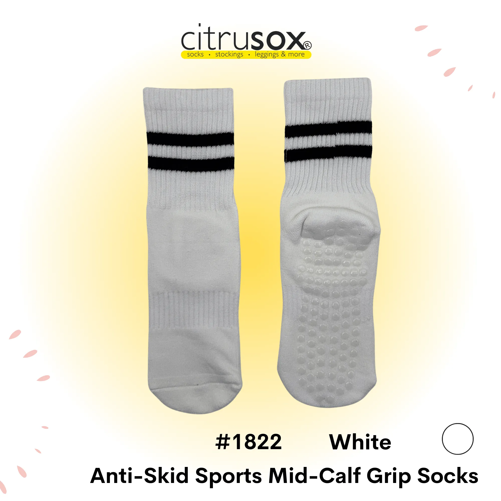 Sports Cushioned Mid-Calf Grip Socks