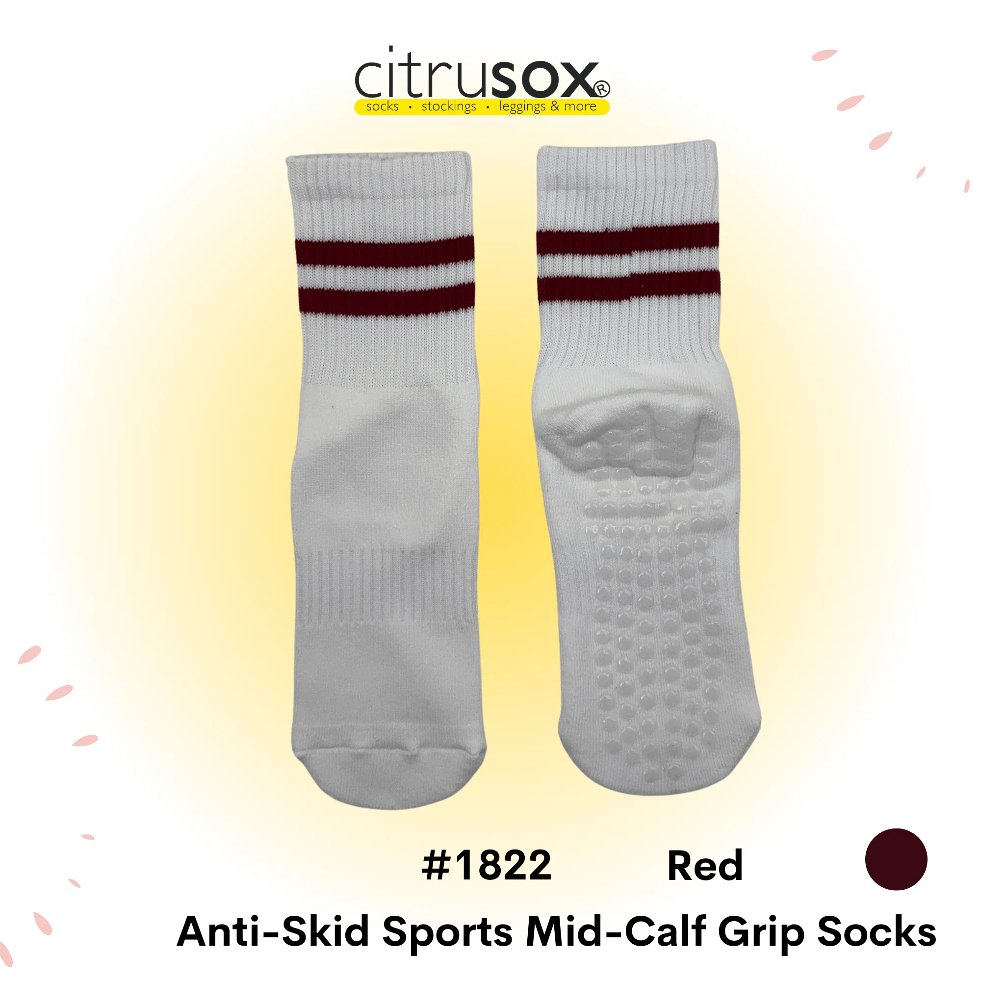 Sports Cushioned Mid-Calf Grip Socks