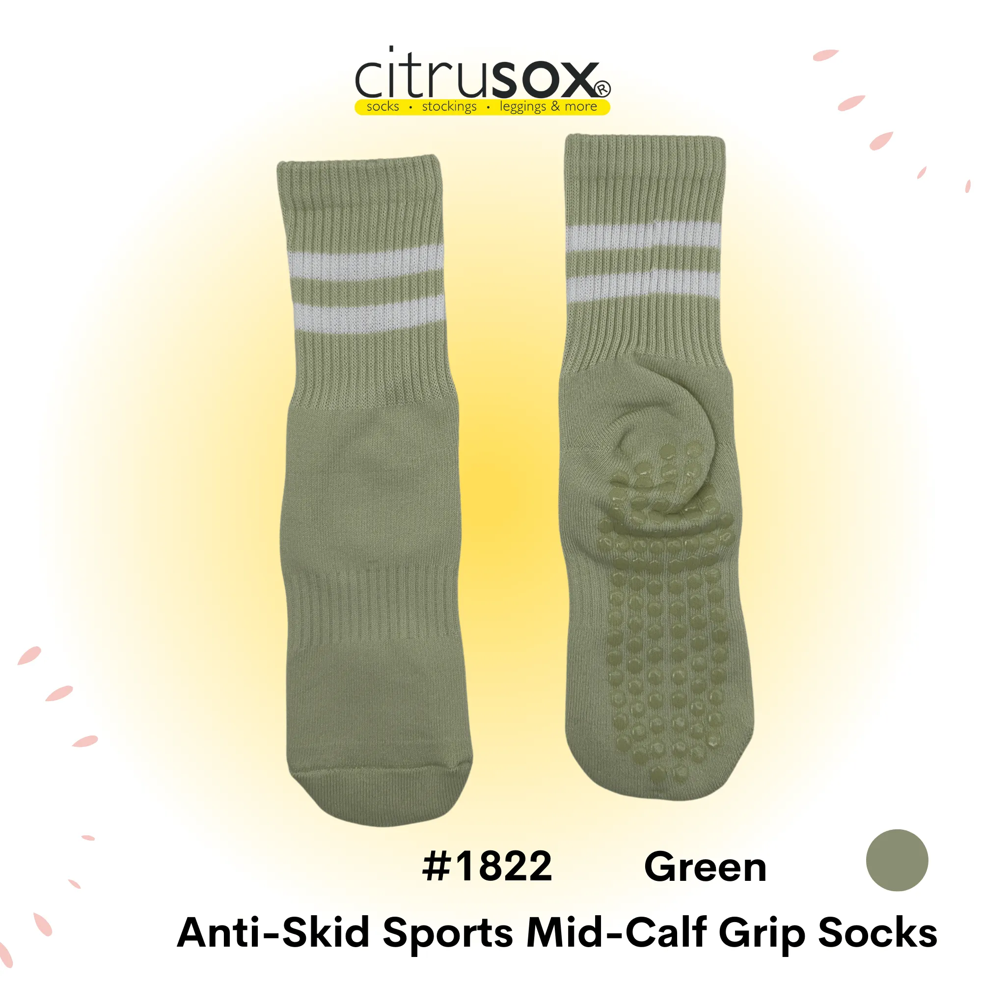 Sports Cushioned Mid-Calf Grip Socks