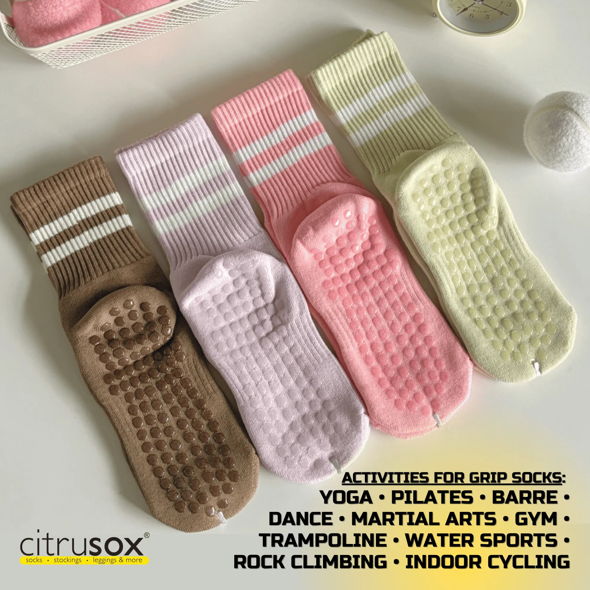Sports Cushioned Mid-Calf Grip Socks