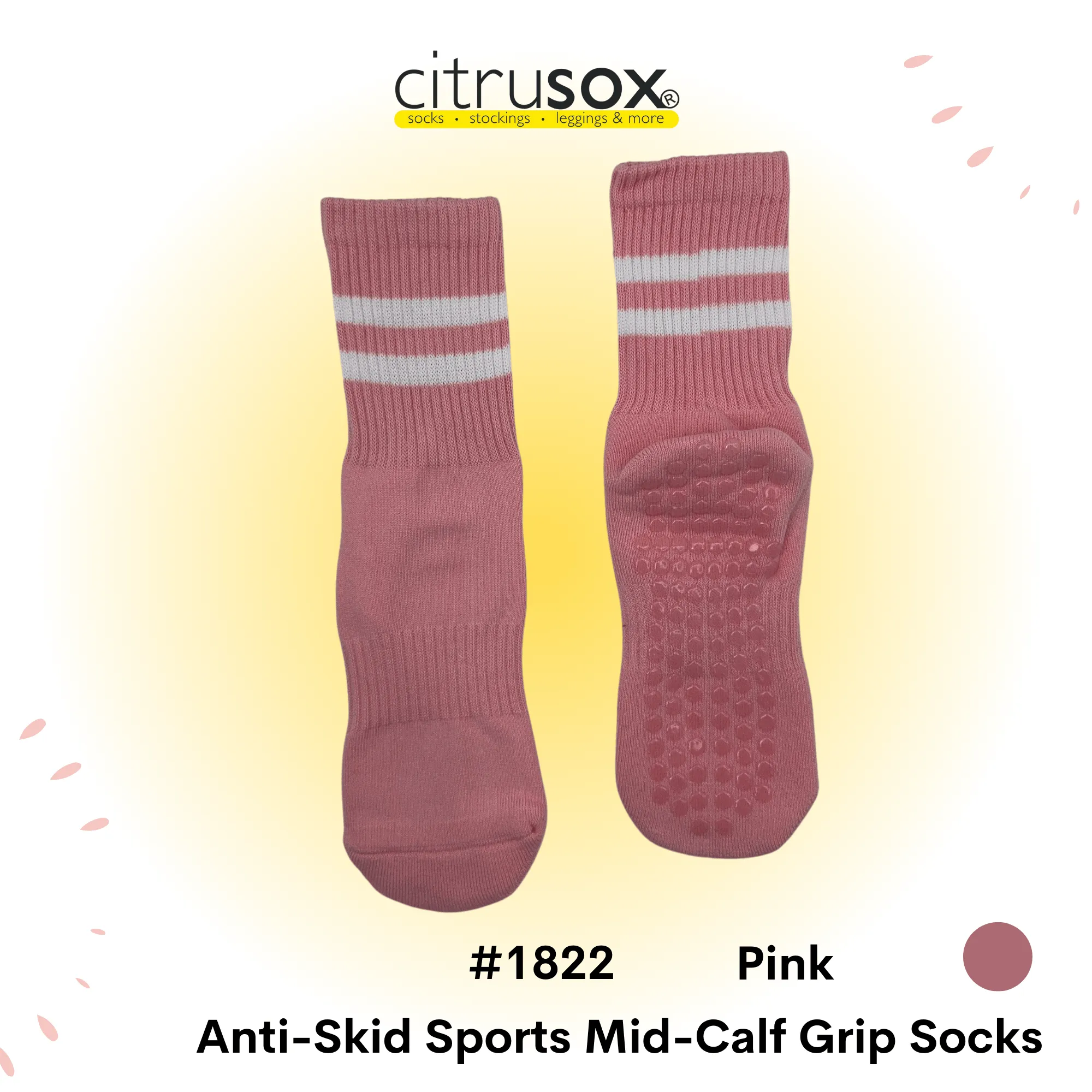 Sports Cushioned Mid-Calf Grip Socks