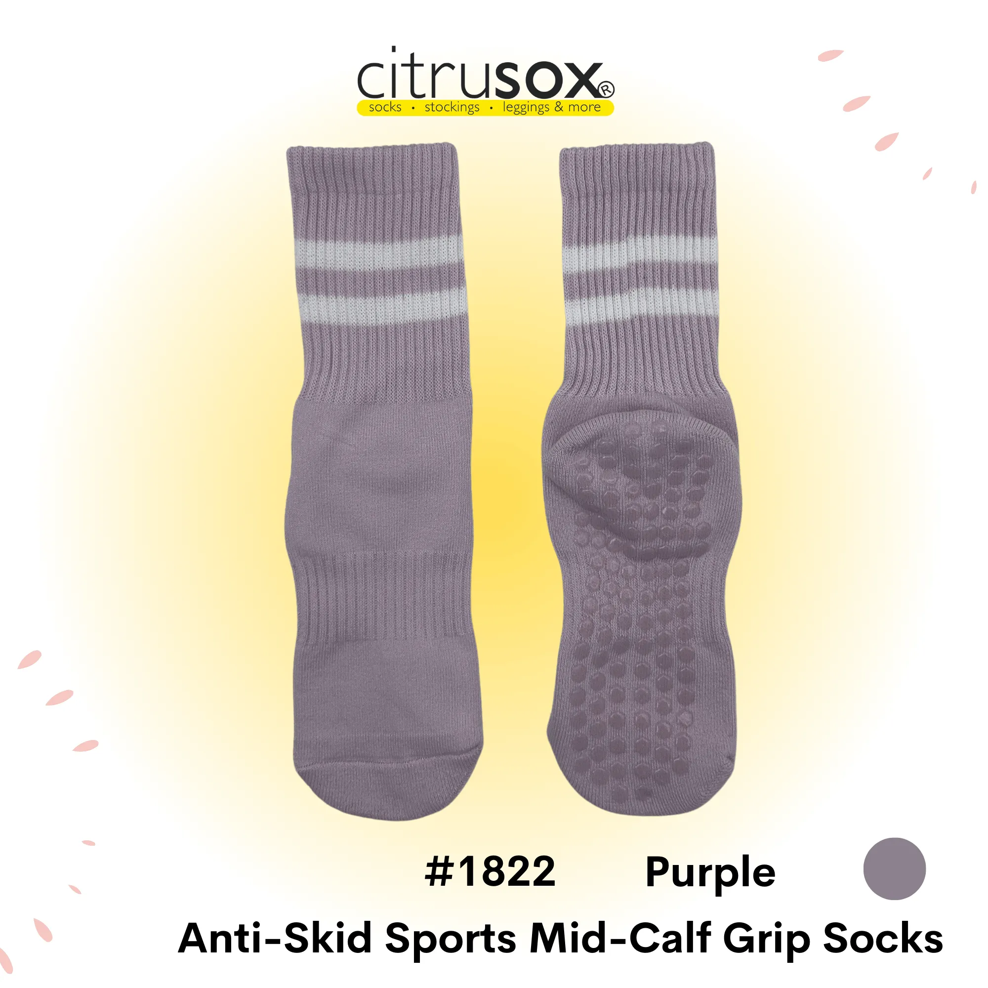 Sports Cushioned Mid-Calf Grip Socks
