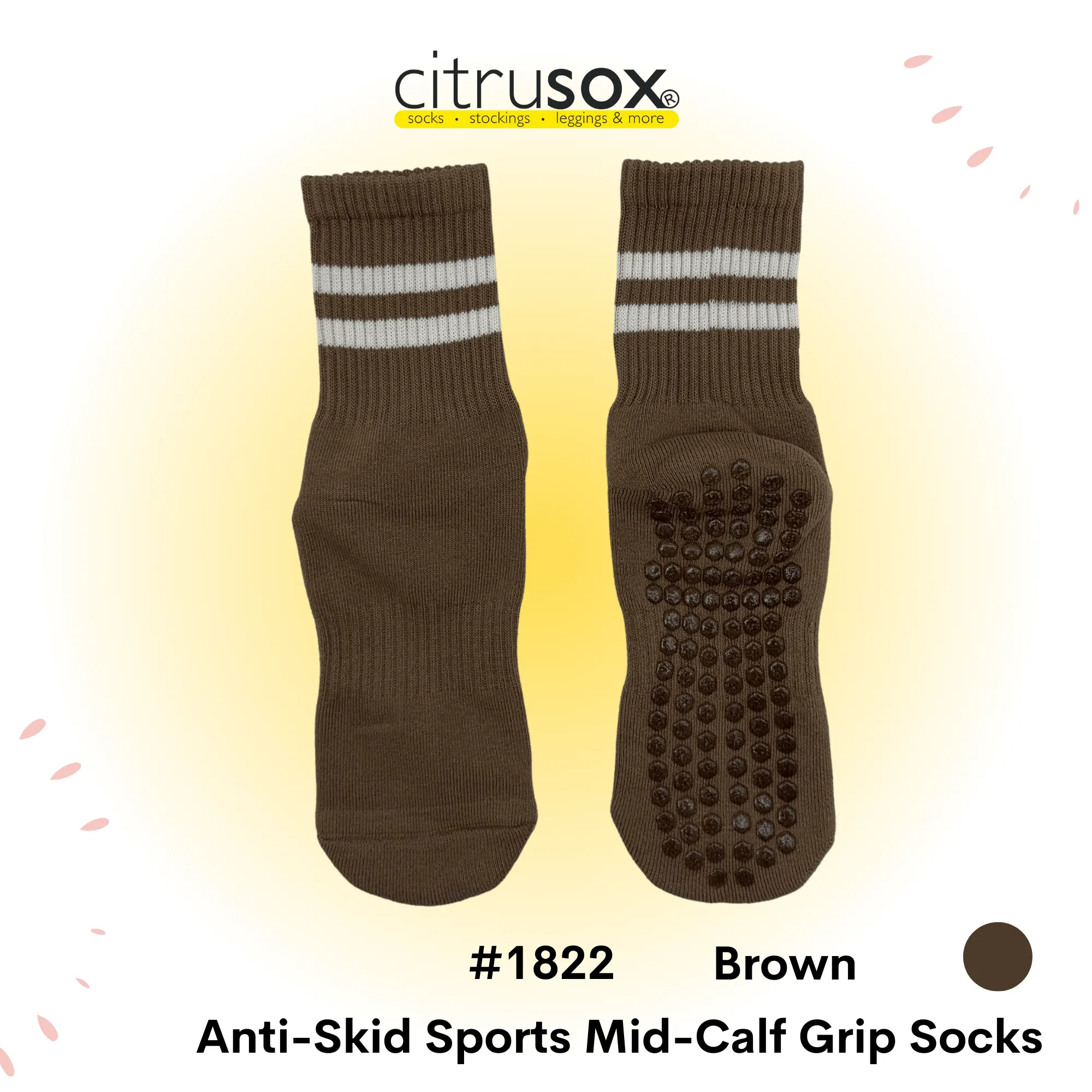 Sports Cushioned Mid-Calf Grip Socks